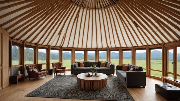 Maison en bois basse consommation : yourte moderne et durable